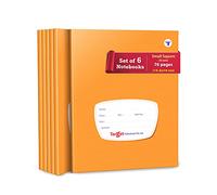 TARGET PUBLICATIONS Lot de 6 cahiers lignés à petits carreaux - 9 mm - 72 pages - Couverture rigide marron - 15,5 x 19 cm environ - Pour exercices de mathématiques - 60 g/m²