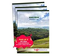 TARGET PUBLICATIONS Mawsynram Lot de 164 cahiers longs lignés avec numéros de page utiles pour l'école, l'université et le bureau 20 x 28 cm env. A4