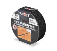 TARGET Ruban antidérapant adhésif, pour escaliers, rampes, pour intérieur et extérieur, anti-chute (noir, 15 m x 50 mm)