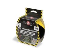 TARGET - Ruban de signalisation adhésif | Pour marquage de sols et objets, avertissement de sécurité (JAUNE ET NOIR, 33 M X 50 mm)