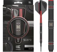 Target Darts Scope Soft Tip Darts, 90% Tungsten Dart Set, Barrel 10-20G | Fléchettes Rouges et Noires, Jeu de fléchettes avec Pointes en Pixels, fléchettes électroniques, fléchettes à Pointe Souple