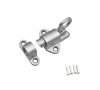 Targette de Porte Aluminum Alloy Door Latch Self-Closing Bolt Pull Ring Spring Bounce Lock Window Gate Security Catches(Silver)