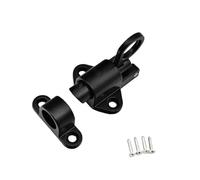 Targette de Porte Aluminum Alloy Door Latch Self-Closing Bolt Pull Ring Spring Bounce Lock Window Gate Security Catches(Black)