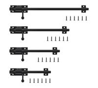 Targette De Porte Boulons de porte en acier inoxydable 304, 1 pièce, 4/6/8/10/12 pouces, avec trou de cadenas de 8mm, verrou coulissant(12 inch)