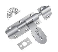 Targette de Porte Exterieur avec Fermoir à Cadenas, 135mm Loquet de Porte Coulissante en Acier Inoxydable, Petit Loquet Verrou de Porte avec Vis pour Entrepôt Garage Grange Portail Cour Porte