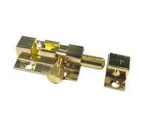 Targette pêne rond laiton poli 38x22mm - - 40101