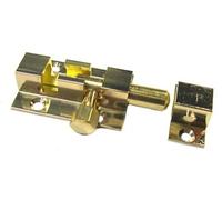 Targette pêne rond laiton poli 50x25mm - - 40102