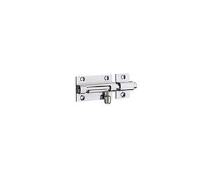 Targette pour Porte de Meuble, Laiton Chromé, Pêne Ø 8 mm, 70x30 mm, Système de Fermeture Simple, Verrou à Pêne Rond Coulissant, Installation Facile, Fermeture Efficace, THIRARD
