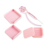 TARGONIX Kit d'accessoires pour perles à repasser en rose avec stylo et pince, ensemble d'outils à quatre parties pour les enfants pour bricoler à la maison ou en classe pour les formes et les travaux