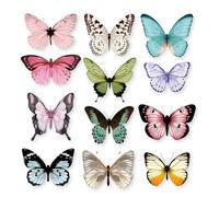 Targonix Lot de 18 papillons décoratifs avec clips - Décoration printanière multicolore - Environ 12 cm - Pour décoration de table, arrangements floraux, mariages et décorations festives
