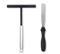 Targonix Lot de 2 distributeurs de pâte à crêpes avec spatule, spatule à crêpes et spatule pour poêle et crêpes, accessoires de cuisine