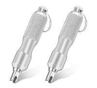TARGONIX Lot de 2 extracteurs de valve de pneu en acier inoxydable, clés de valve de voiture et tournevis de valve pour voiture, vélo, moto e valve pour l'entretien des pneus