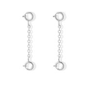 TARGONIX Lot de 2 rallonges de collier en argent avec double fermoir à ressort, réglables pour la sécurité du collier et du bracelet, chaînes d'extension de bijoux à faire soi-même pour un usage