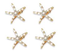 Targonix Lot de 4 barrettes à cheveux en forme d'étoile de mer - Pour femme - Avec perles artificielles - Pour mariage, costume, fête et style quotidien