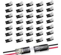 TARGONIX Lot de 40 connecteurs de câble à 2 broches pour haut-parleur électronique de voiture et câble de connexion, connecteur de passage pour réparation et test