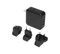 Targus - Adaptateur Secteur - Gan - 100 Watt - Pd - 4 Connecteurs De Sortie (2 X Usb-C, 2 X Usb De Type A À 9 Broches) - Noir