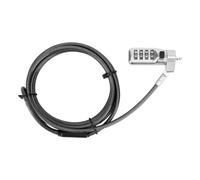 Targus ASP71GL, 1,9 m, Kensington, Verrouillage à combinaison, Acier galvanisé, Noir