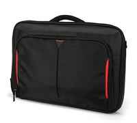 Targus Classic+ Clamshell Sacoche pour Ordinateur Portable jusqu'à 18'', Sac à Bandoulière Homme Femme, Mallette Ordinateur Portable Pratique - Noir/Rouge, CN418EU