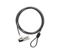 Targus DEFCON CL Câble Antivol à Combinaison TARPA410E, Longueur 2.1m, Câble Acier Galvanisé 4mm, Plaque Acier Incluse, plus de 10000 Combinaisons