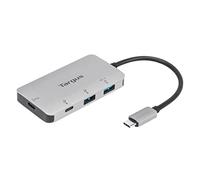 Targus Hub USB à 2 ports USB-A + 2 ports USB-C, Adaptateur USB compatible avec Windows, MacOS et Chrome OS, Station d'accueil pour périphériques USB - Argent, ACH228EU