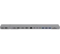 Targus HyperDrive 4K - 2 x USB 3.2 Gen 2 (3.1 Gen 2) Type-C - 100 W - Argent - MicroSD (TransFlash) - SD - 60 Hz - DisplayPort - HDMI - RJ-45 - USB 3.2 Gen 1 (3.1 Gen 1) Type-A - USB 3.2 Gen 1 (3.1 Ge