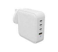 Targus HyperJuice - Adaptateur secteur - GaN - 100 Wh - QC 3.0, Power Delivery 3.0 + PPS - 4 connecteurs de sortie (USB, 3 x USB-C) - blanc
