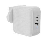 Targus Hyperjuice - Adaptateur Secteur - Gan - 70 Watt - Qc 3.0, Power Delivery 3.0 + Pps - 3 Connecteurs De Sortie (Usb, 2 X Usb-C) - Blanc