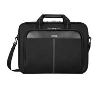 Targus Slim Briefcase with Crossbody Shoulder Bag Étui de Transport Classique pour Ordinateur Portable 16", Noir, 15.6"