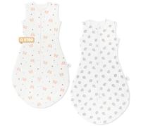 Taricor Gigoteuse Ete 18 36 Mois, 0.5 Tog Gigoteuse pour Bébé, 100% Coton Turbulette Ete 18-36 Mois Legere sans Manches Respirant Taille Réglable Gigoteuse pour Bébé 18-36 Mois (85cm-100cm, 2Pcs)