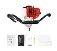 Tarière à essence, 52 cm³, 2 HP, à essence, tarière de jardin, de clôture, de courrier, d'excavatrice, moteur à 2 temps, maniable avec 2 poignées, sans foret