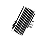 Tarière de sol avec manche 100 mm et tube d extension 9 m Acier Noir G