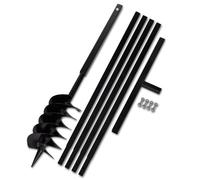 vidaXL Tarière de sol avec manche 150 mm et tube d'extension 5 m Acier