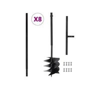 vidaXL Tarière de sol avec manche 250 mm et tube d'extension 8 m Acier