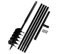 Tarière de sol avec manche et tube d'extension - vidaXL - acier - noir - 5 m 2612520