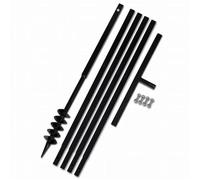 Tarière de sol avec manche et tube d'extension - vidaXL - acier - noir - 5 m 6499819