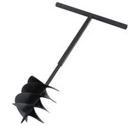 Tarière de sol avec manche et tube d'extension - vidaXL - acier - noir - 8 m 1691135