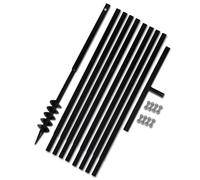 Tarière de sol avec manche et tube d'extension - vidaXL - acier - noir - 9 m 4751704