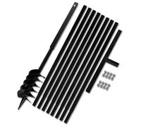 Tarière de sol avec manche et tube d'extension - vidaXL - acier - noir - 9 m 7101171
