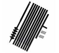 Tarière de sol avec manche et tube d'extension - vidaXL - acier - noir - 9 m 8929922