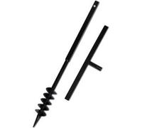 vidaXL Tarière avec Poignée 80 mm Double Spirale Acier Noir Outil Trou Jardin