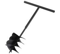 Tarière de sol en acier 250 mm avec manche 0,6 m et 12 tubes d'extension 1 m pour perçage jardin plantation compost aération trous racines piquets clôture