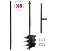 vidaXL Tarière de sol avec manche 250 mm et tube d'extension 8 m Acier