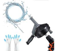 Tarière de vidange avec adaptateur de foret, 7,6 m flexible serpent de plomberie à utiliser manuellement ou alimenté (gris)