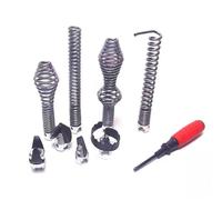 Tarière de Vidange Lot de 7 têtes de coupe combinées pour déboucher les canalisations - 16 mm - En acier - Verrouillage automatique - Pour la maison, la cuisine - Argenté