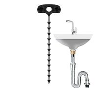 Tarière flexible portable, outil de drainage avec motif ardillon, 16,5 x 4,1 x 0,08 cm, serpent de plomberie avec tête fine, déboucheur plat, outil de drainage avec motif ardillon, nettoyeur d'évier