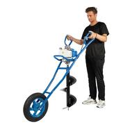 Tarière monocylindre 63 CC à essence 2 temps refroidie par air - Tarière brouette avec embout - Tarière pour utilisation agricole - Pour une utilisation sur les chantiers - Réservoir de carburant de