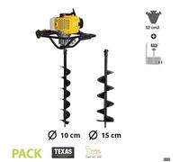 Tarière moteur thermique 52cc TEXAS EA5300 mèches 10 15 cm