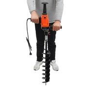 Tarière Perceuse de fosse enfichable, Moteur en cuivre pur brossé 1.9kw Perceuse de fosse électrique avec foret,pour fermes parcs jardins cours (orange & noir)