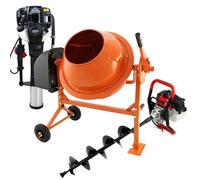 Tarière T-Mech 52cc, Bétonnière & Enfonce Poteaux Moteur à 2 temps