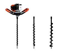 Tarière thermique 52 cm3, 3 CV + lot de 3 mèches (40, 60 et 80 mm)